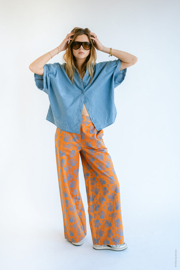 sam pant orange flower - held