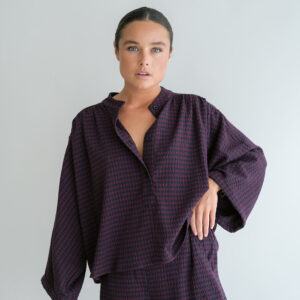 maya blouse bordeau check - held