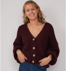 cardi milly aubergine  - br