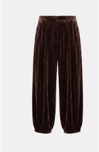 libby velvet brown pant - br