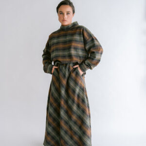 merel blouse moss green check - held