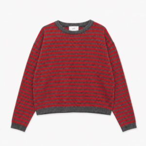 KIM STRIPE GREY  - RED