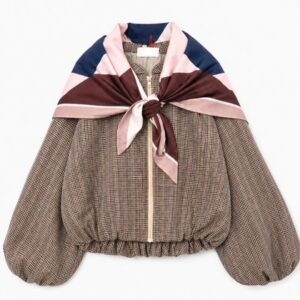 vest sjaal choco check