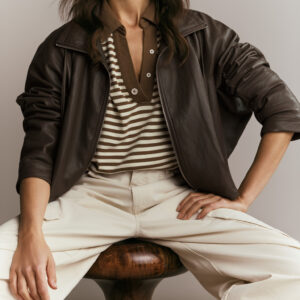krista polo long sleeve coffee- cot